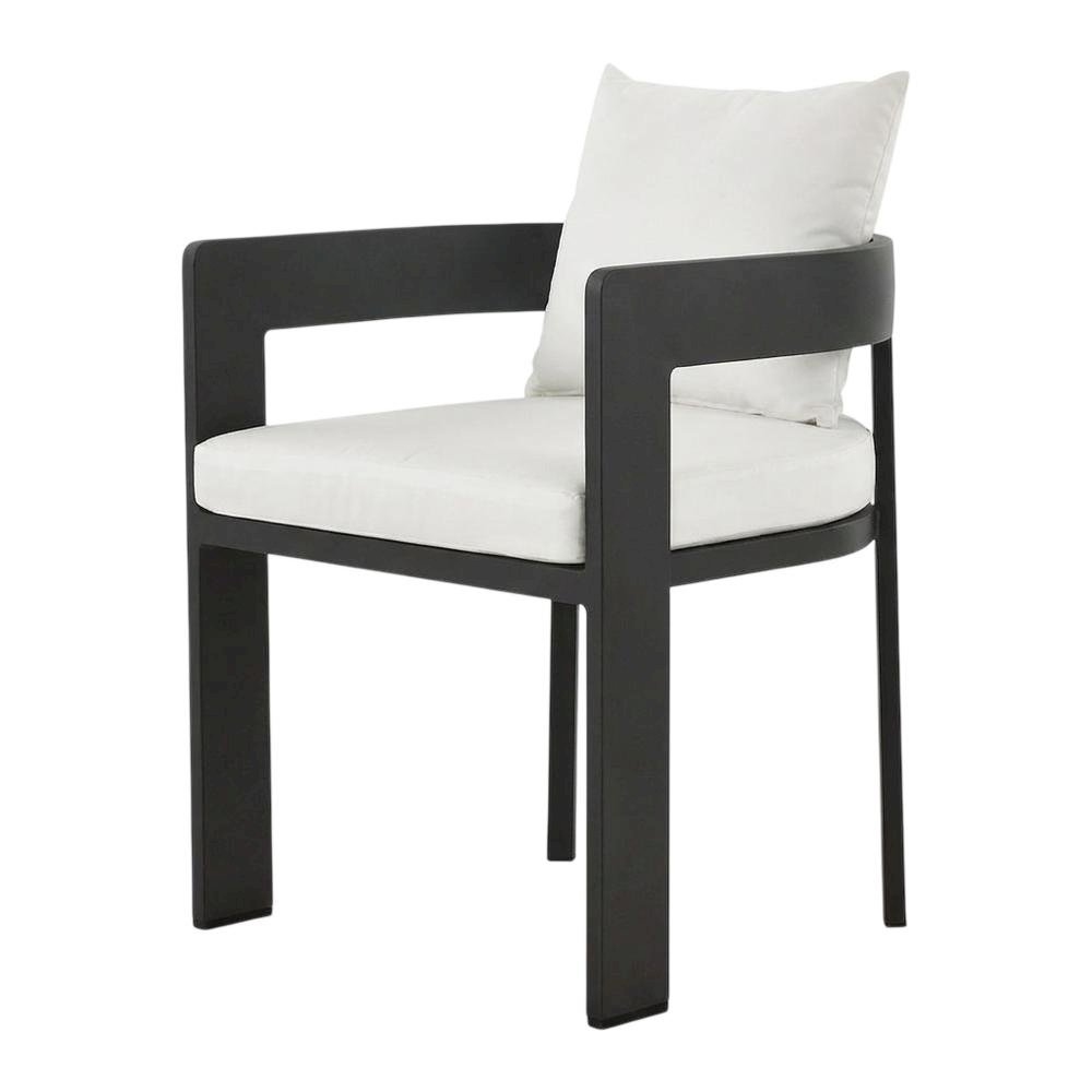 Aluminum Outdoor Patio Dining Chair with Cushioned Seat and Stylish Design. Picture 1