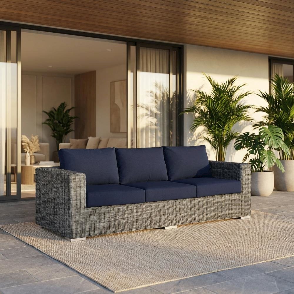 Outdoor Patio Sofa with Cushions for Cozy Lounge Seating. Picture 2