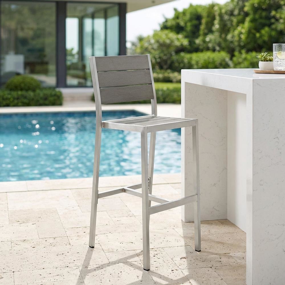 Aluminum Outdoor Bar Stool With Backrest And Lightweight Design. Picture 3