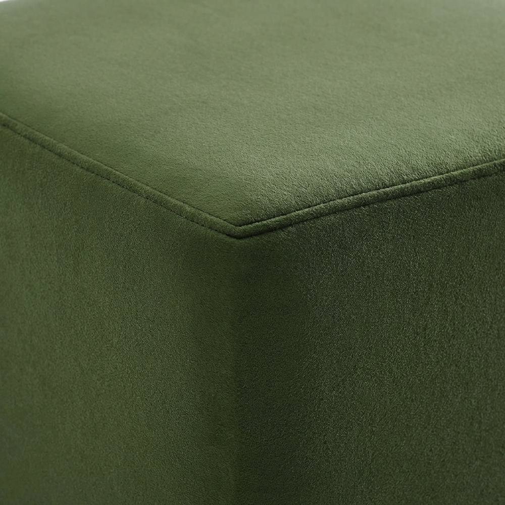 Performance Velvet Upholstered Ottoman With Square Design And Compact Size. Picture 5