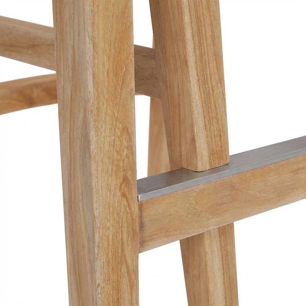 Teak And Rope Outdoor Counter Stool With Weather-Resistant Finish For Patio. Picture 6