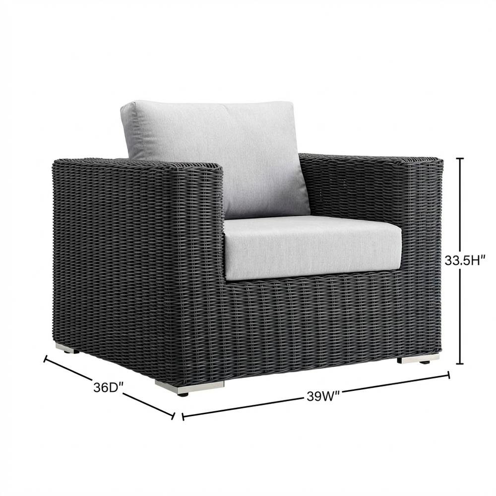 Outdoor Fabric Armchair with Cushions and Comfortable Support. Picture 7