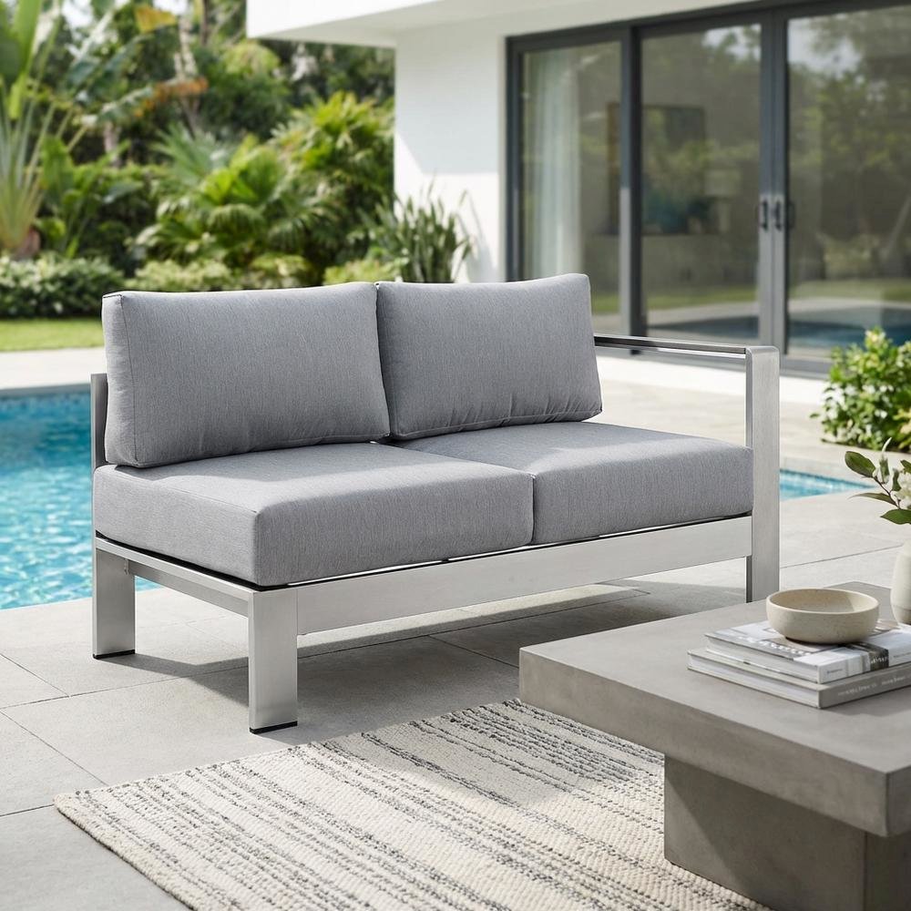 Outdoor Corner Sectional Sofa With Armrests And Cushioned Seating. Picture 3
