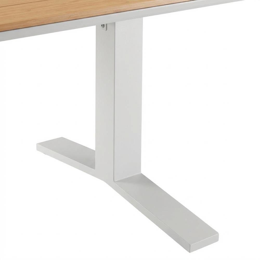 Durable Aluminum Outdoor Dining Table In Stylish Gray Finish. Picture 6