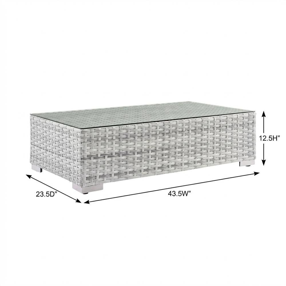 Contemporary Outdoor Patio Coffee Table With Weather-Resistant Surface. Picture 7