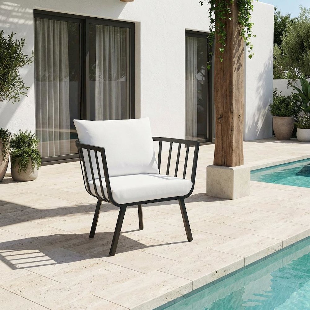 Outdoor Patio Aluminum Armchair For Lounge Relaxation. Picture 2
