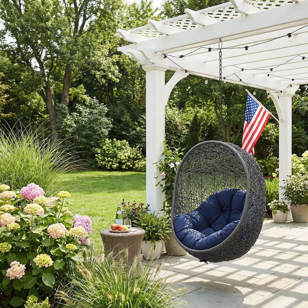 Outdoor Patio Lounge Chair In Neutral Finish With Comfortable Cushions. Picture 3