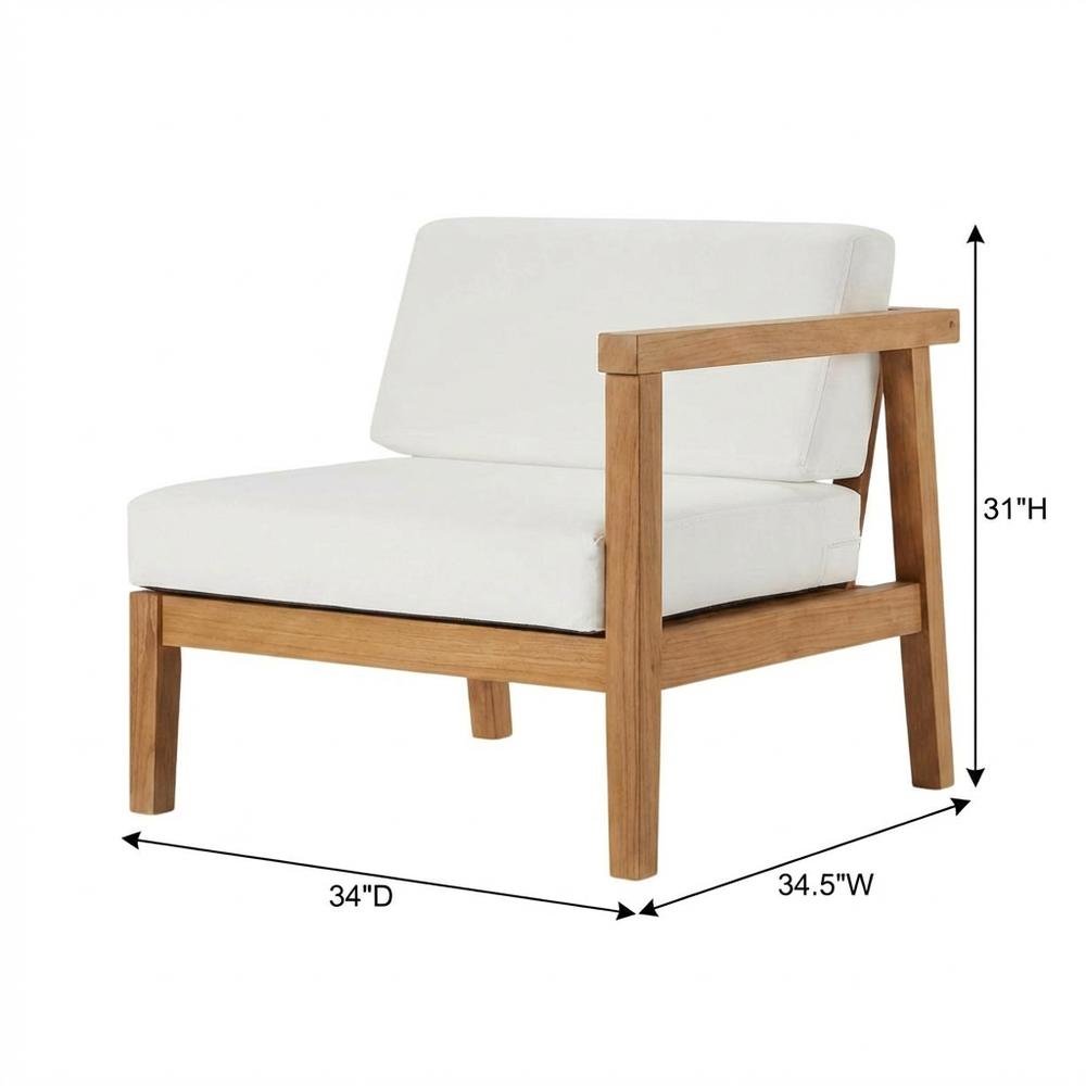 Outdoor Teak Wood Left-Arm Lounge Chair With Durable Construction. Picture 7