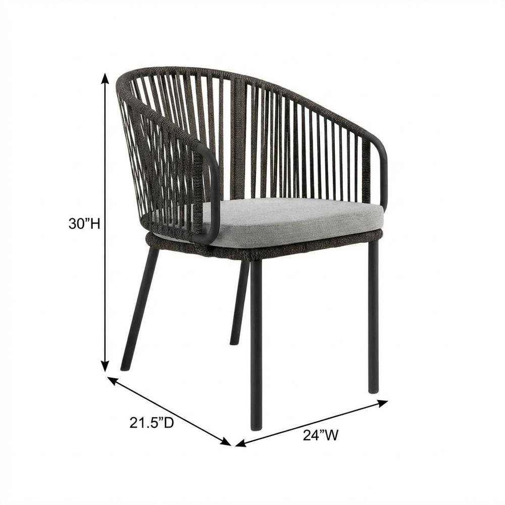 Outdoor Patio Armchair With Cushioned Seat And Armrests. Picture 7