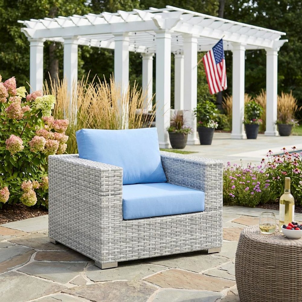 Outdoor Patio Armchair With Cushioned Seat And Sturdy Frame. Picture 3
