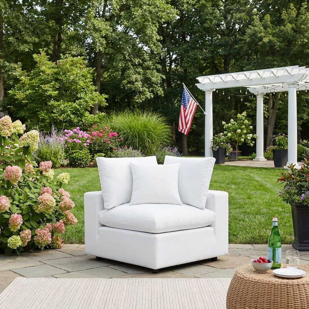 Outdoor Patio Corner Chair With Cushioned Seating And Sturdy Frame. Picture 3