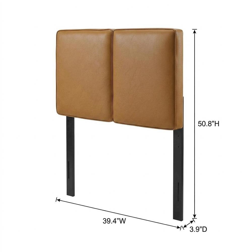 Vegan Leather Twin Headboard with Padded Design and Durable Frame. Picture 6