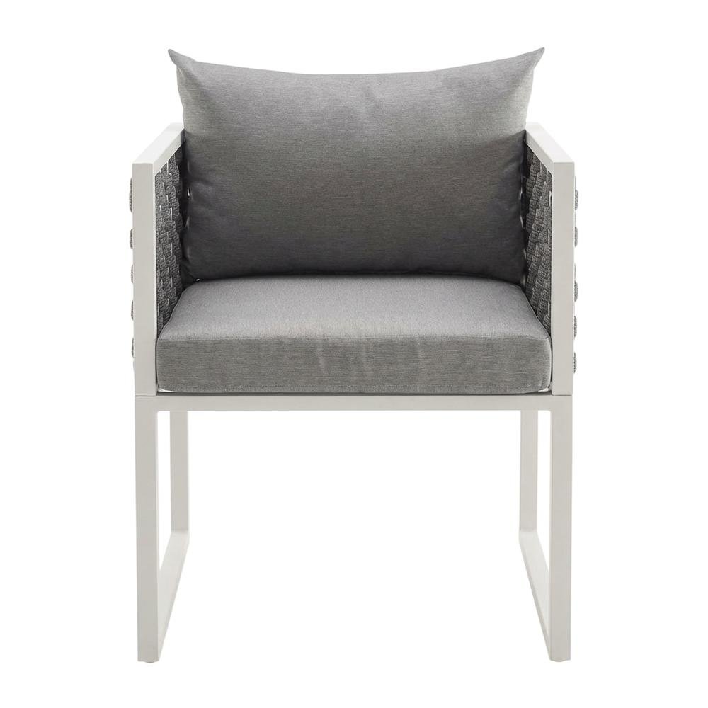 Aluminum Outdoor Dining Armchair Set Of 2 With Cushioned Seating. Picture 4