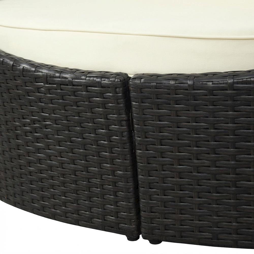 Outdoor Patio Daybed With Cushioned Seating And Armrests For Relaxation. Picture 6