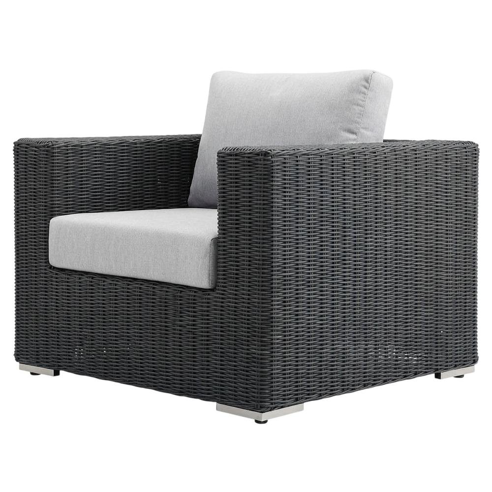 Outdoor Fabric Armchair with Cushions and Comfortable Support. Picture 1