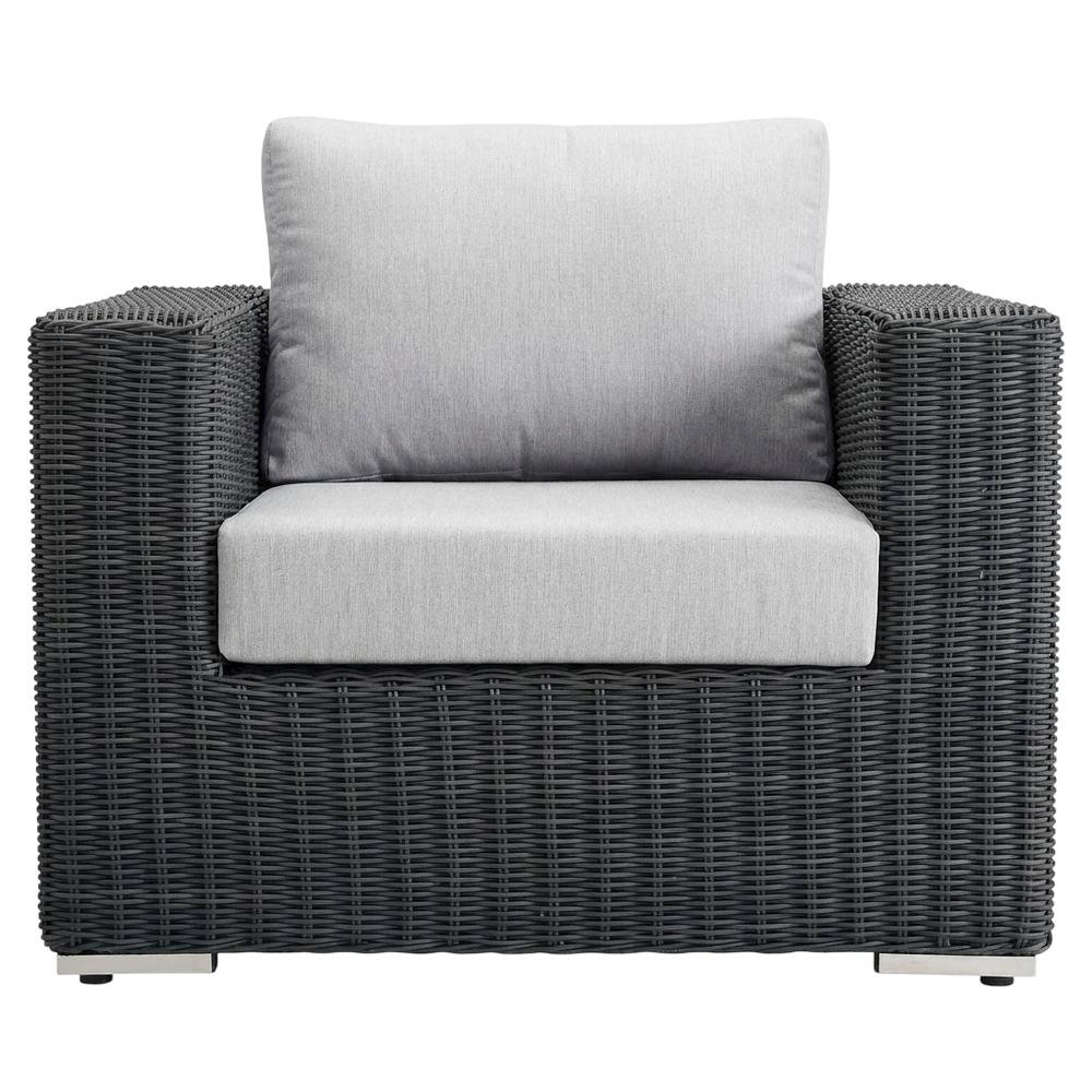 Outdoor Fabric Armchair with Cushions and Comfortable Support. Picture 4