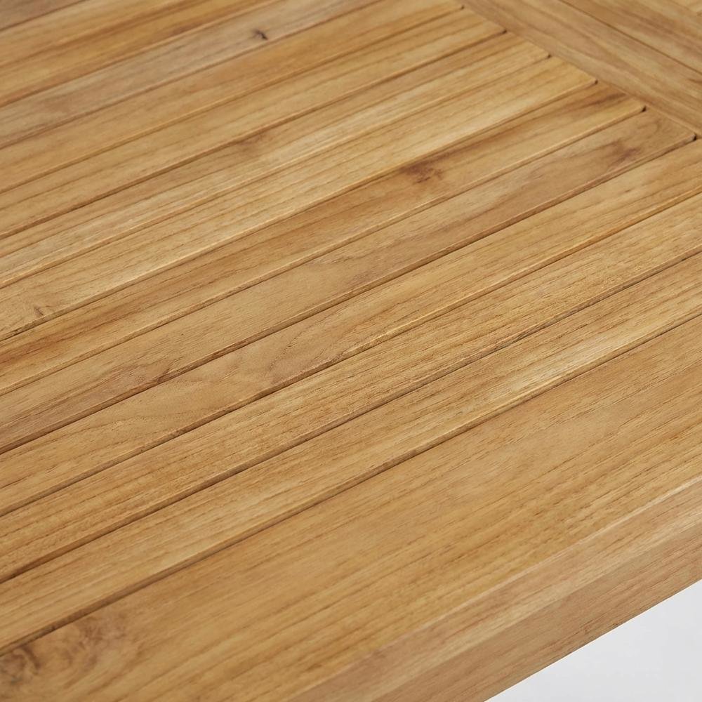 Teak Outdoor Patio Dining Table with Weather-Proof Finish and Slim Top. Picture 5