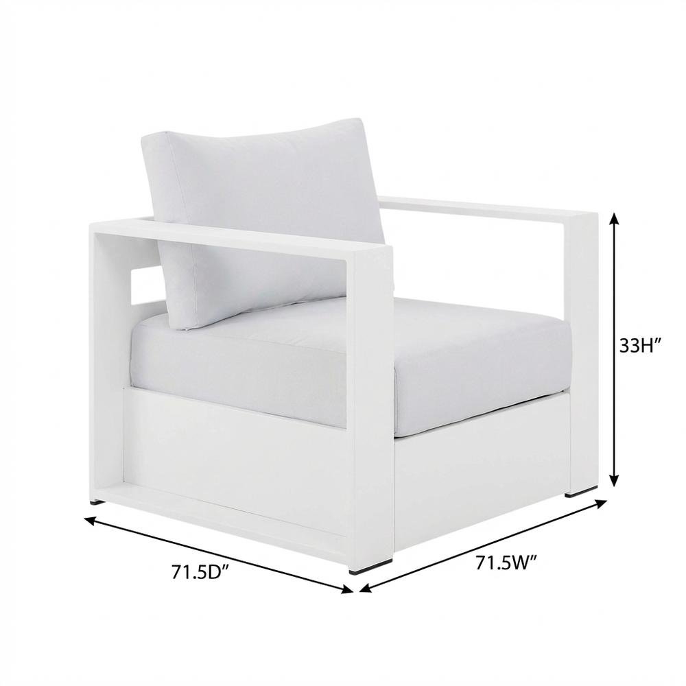 2-Piece Outdoor Aluminum Armchair Set, Powder-Coated Finish, Comfortable Cushion. Picture 7