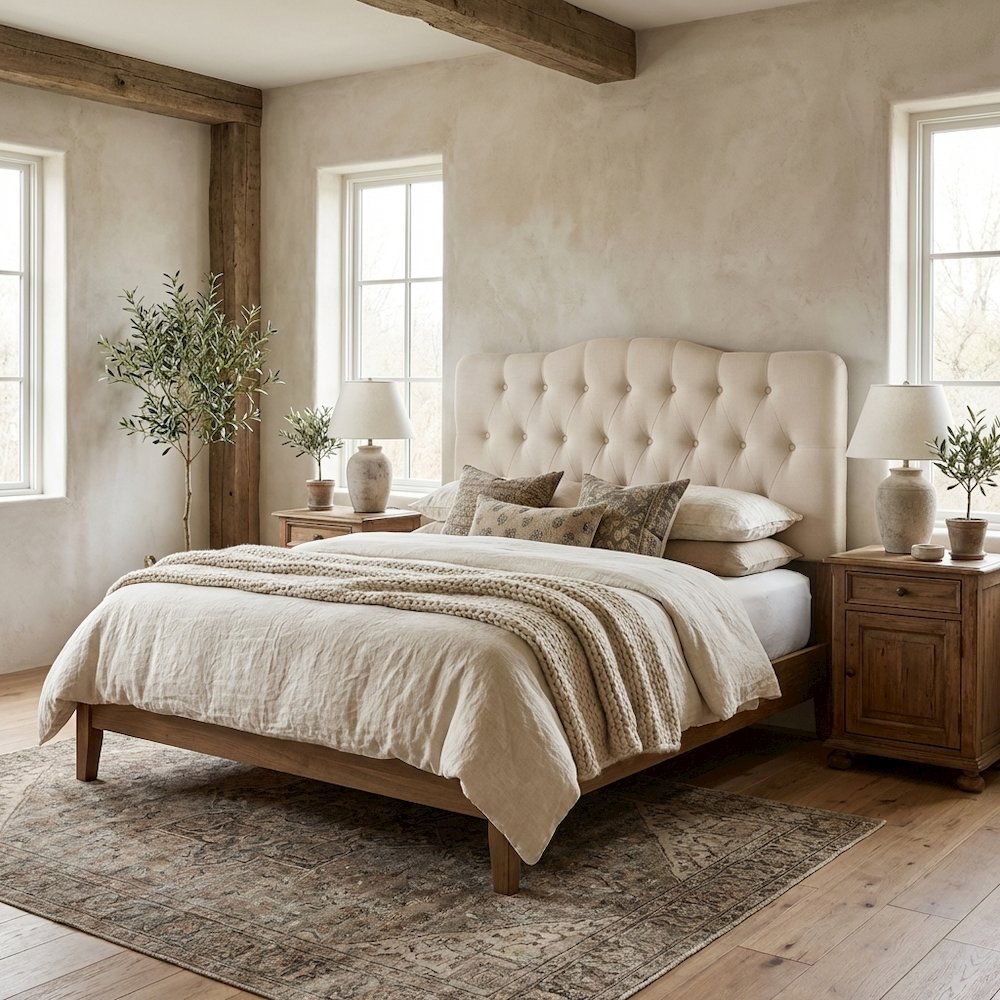 Upholstered Fabric King Headboard with Padded Design for Comfortable Support. Picture 2