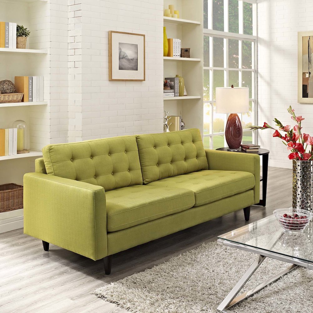 Empress Upholstered Fabric Sofa. Picture 4