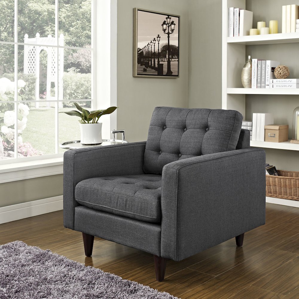 Empress Upholstered Fabric Armchair. Picture 5