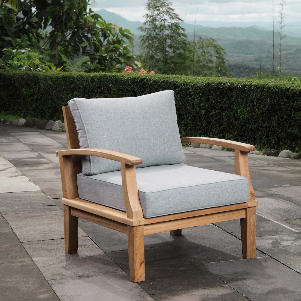 Marina Outdoor Patio Teak Armchair. Picture 5