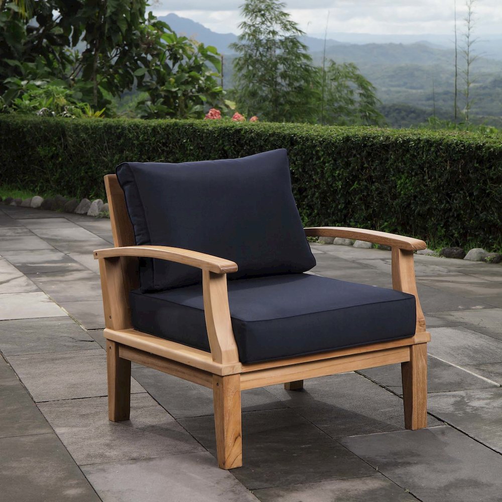 Marina Outdoor Patio Teak Armchair. Picture 5