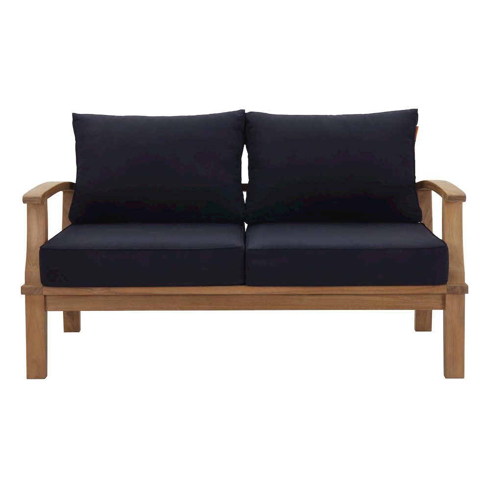 Marina Outdoor Patio Teak Loveseat. Picture 3