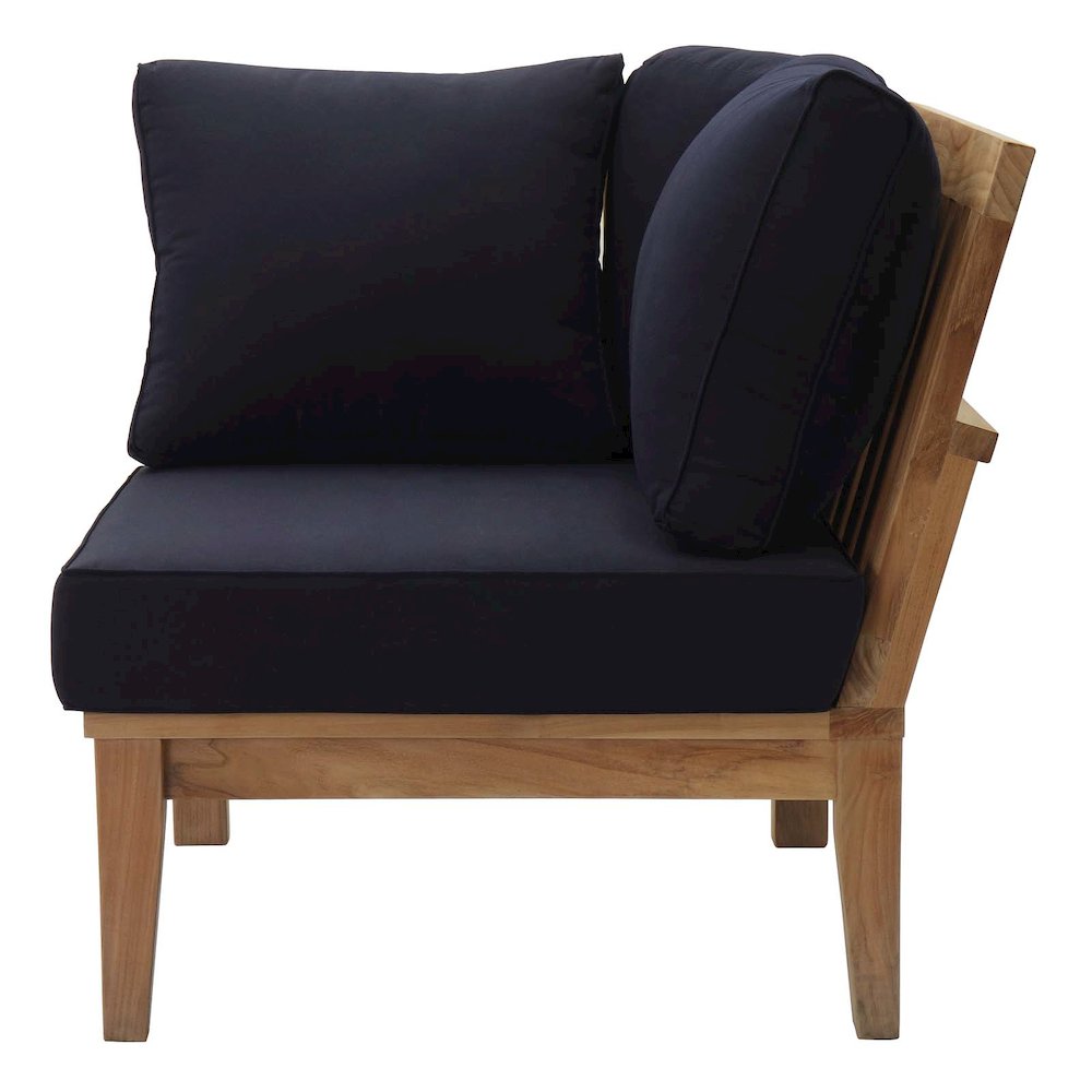 Marina Outdoor Patio Teak Corner Sofa. Picture 4