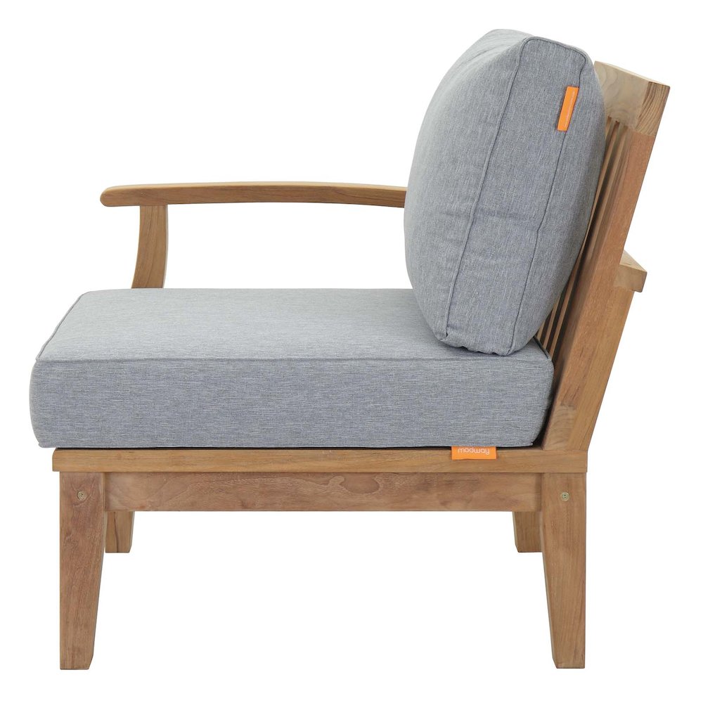 Marina Outdoor Patio Teak Left-Facing Sofa. Picture 4