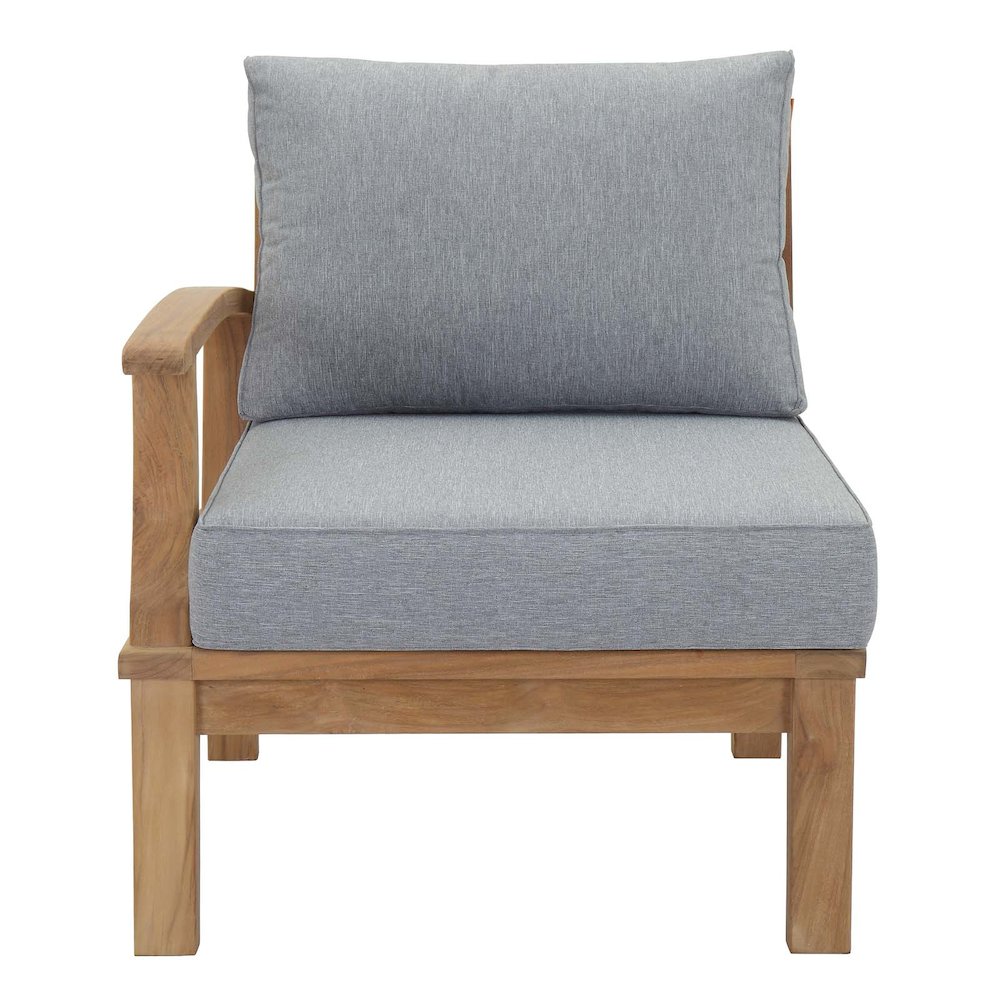 Marina Outdoor Patio Teak Left-Facing Sofa. Picture 5