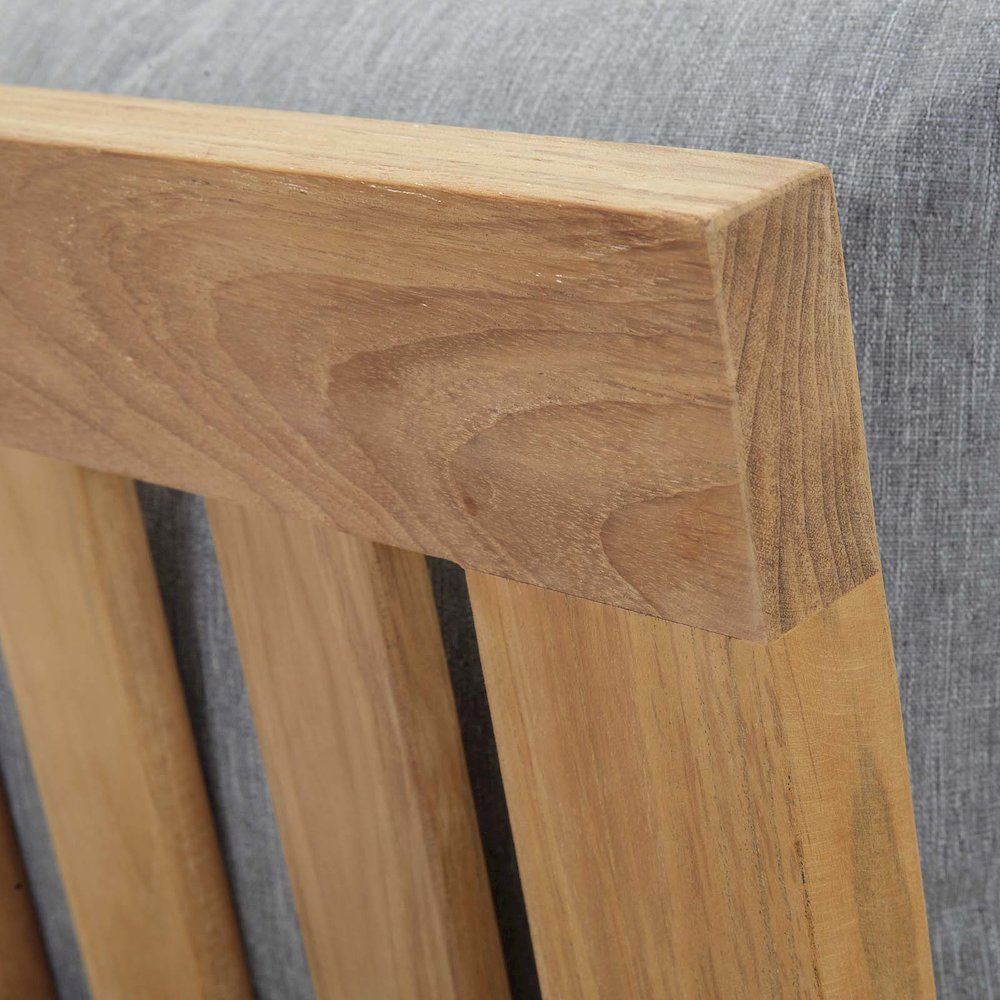 Marina Outdoor Patio Teak Left-Facing Sofa. Picture 7