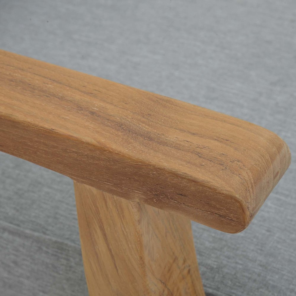 Marina Outdoor Patio Teak Left-Facing Sofa. Picture 8