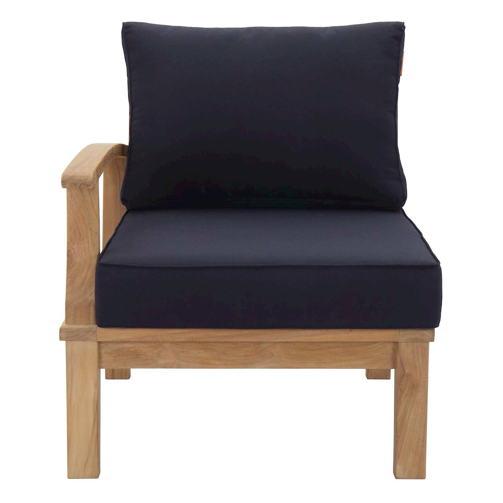 Marina Outdoor Patio Teak Left-Facing Sofa. Picture 5