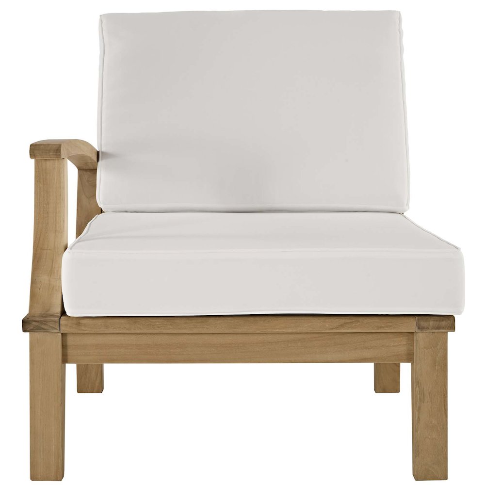 Marina Outdoor Patio Teak Left-Facing Sofa. Picture 4