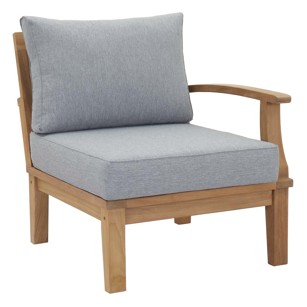Marina Outdoor Patio Teak Right-Facing Sofa. Picture 1