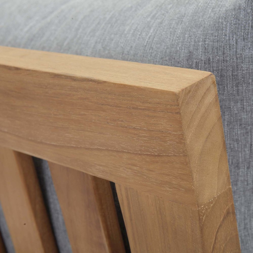 Marina Outdoor Patio Teak Right-Facing Sofa. Picture 7