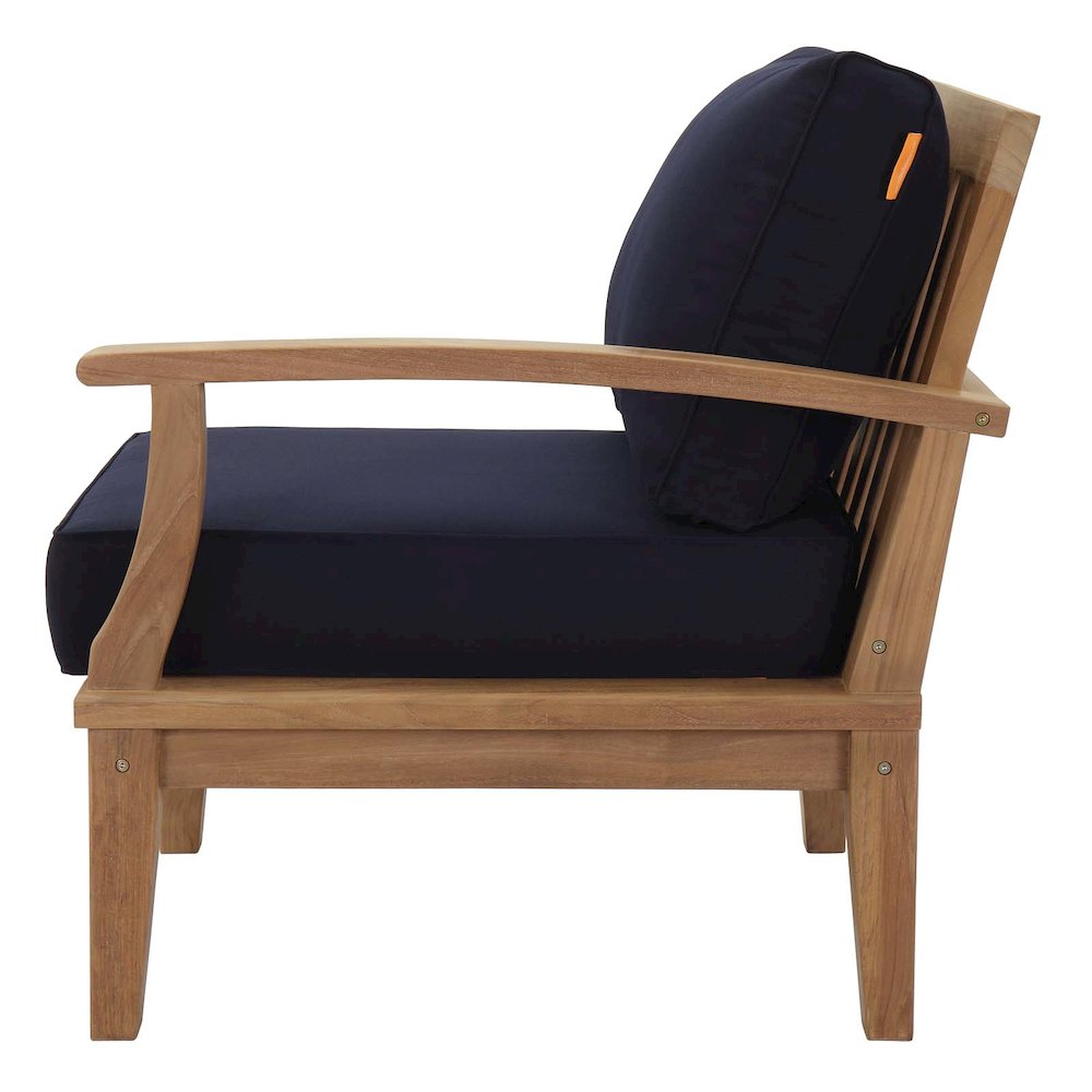 Marina Outdoor Patio Teak Right-Facing Sofa. Picture 4