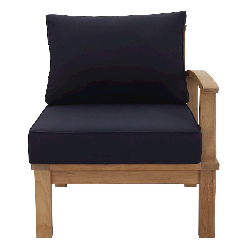 Marina Outdoor Patio Teak Right-Facing Sofa. Picture 5