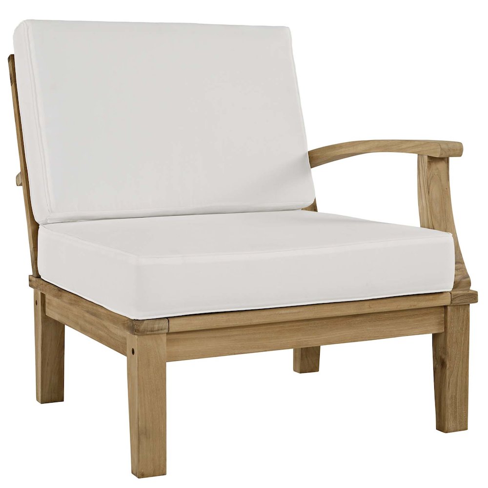 Marina Outdoor Patio Teak Right-Facing Sofa. Picture 1