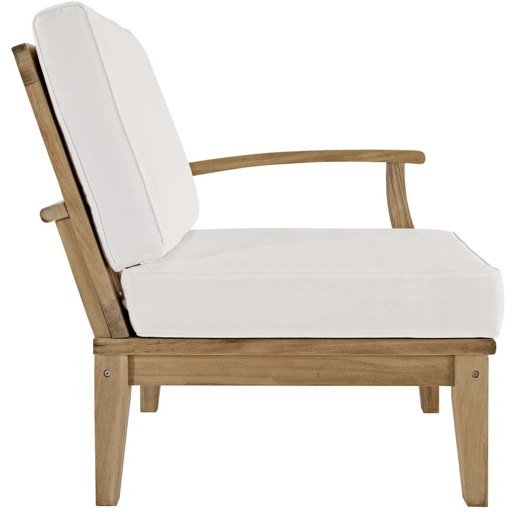 Marina Outdoor Patio Teak Right-Facing Sofa. Picture 2