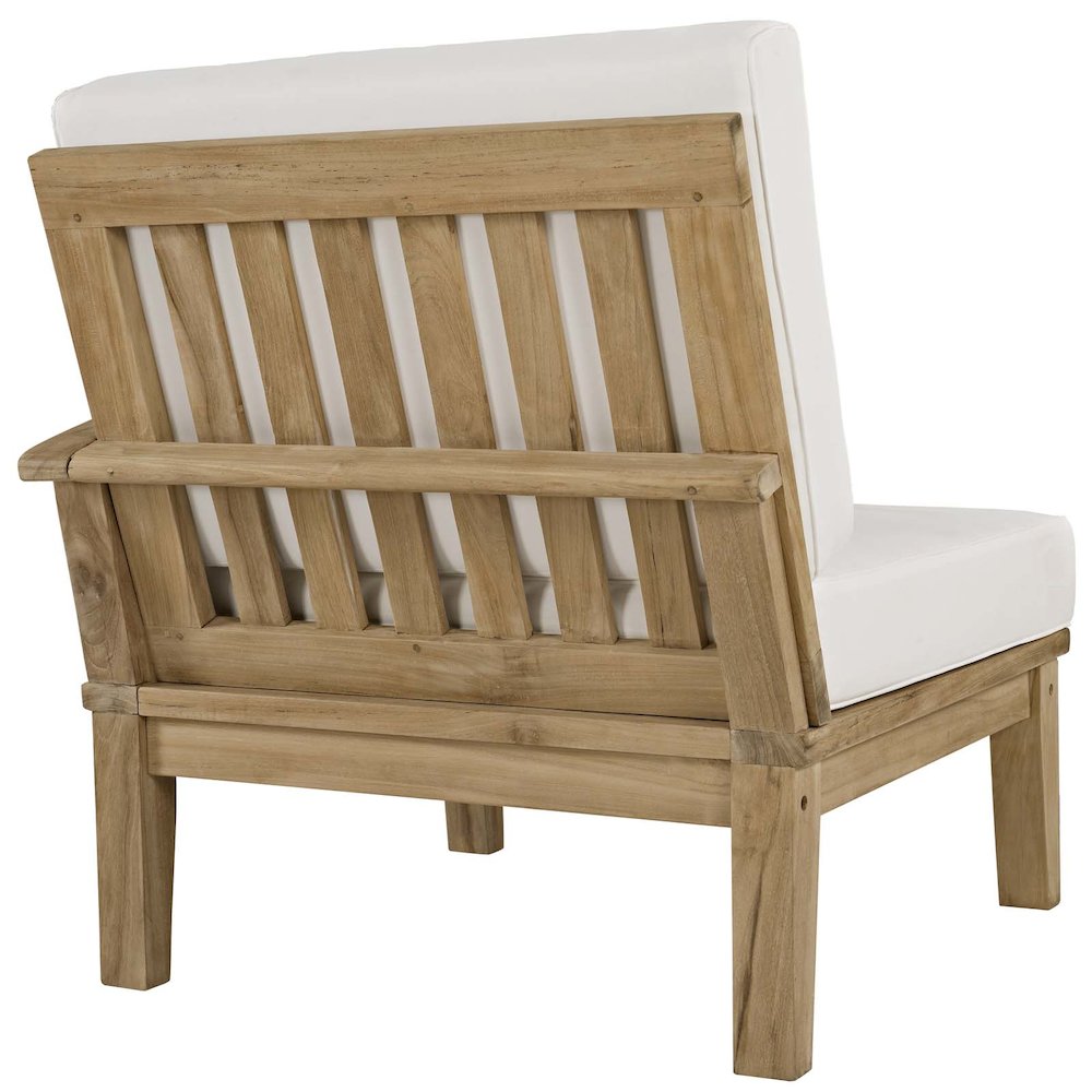 Marina Outdoor Patio Teak Right-Facing Sofa. Picture 3