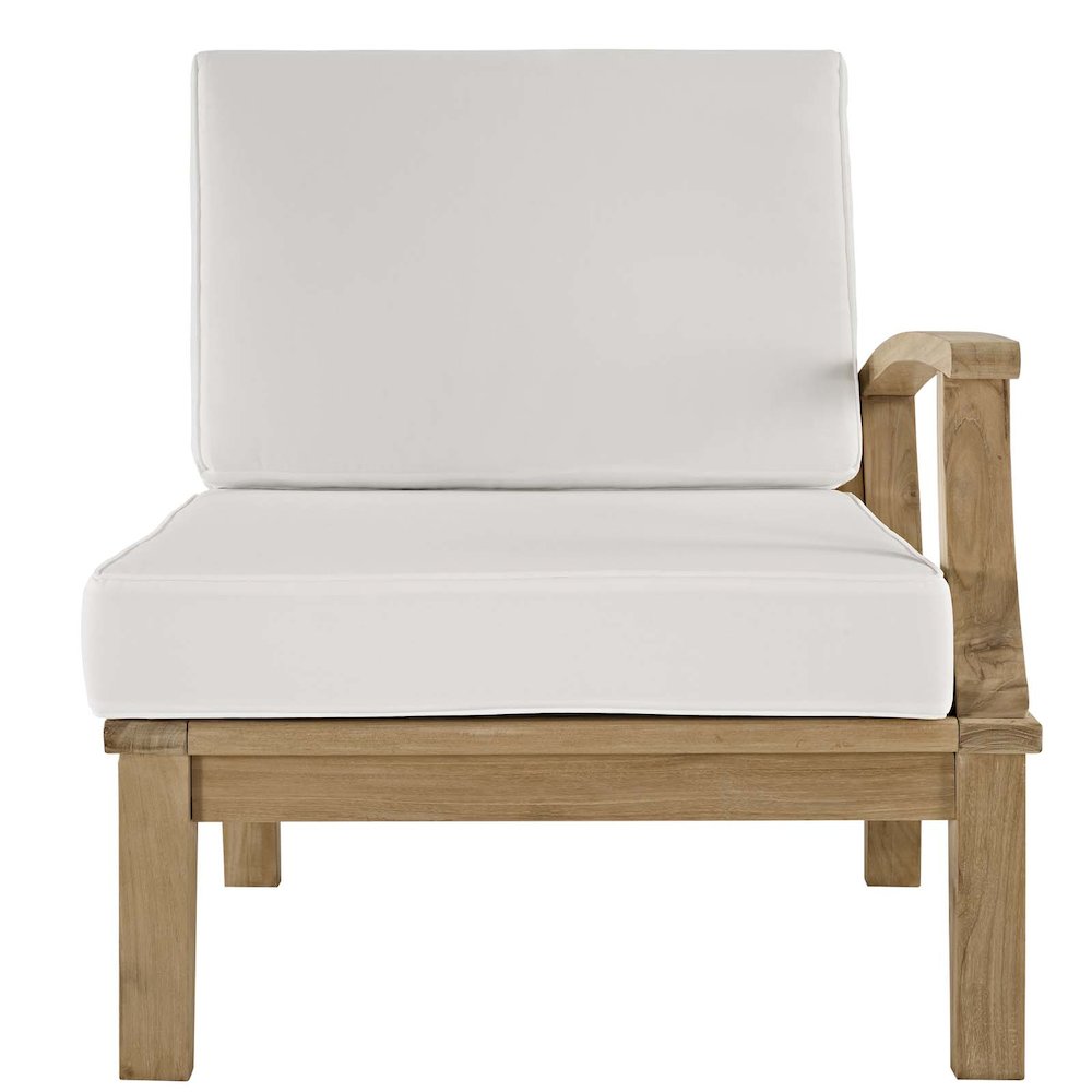Marina Outdoor Patio Teak Right-Facing Sofa. Picture 4