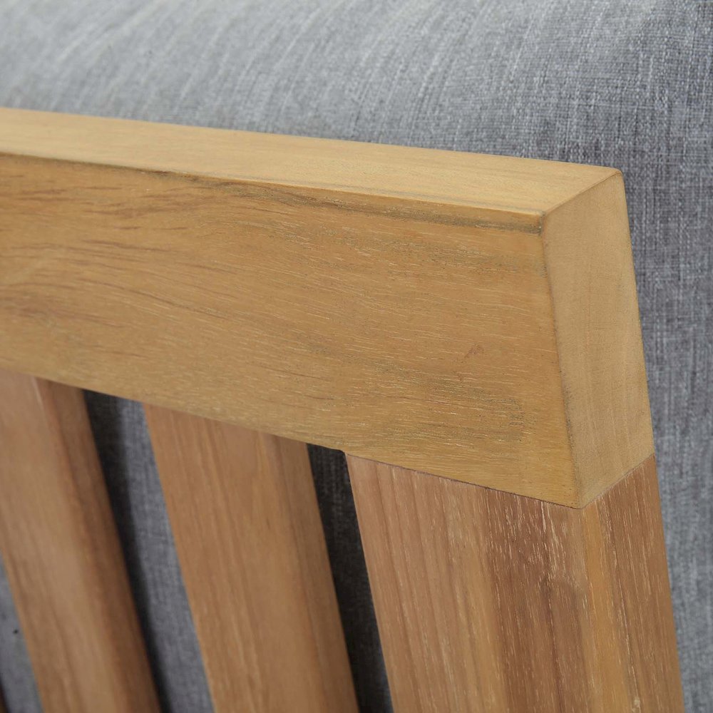 Marina Armless Outdoor Patio Teak Sofa. Picture 6