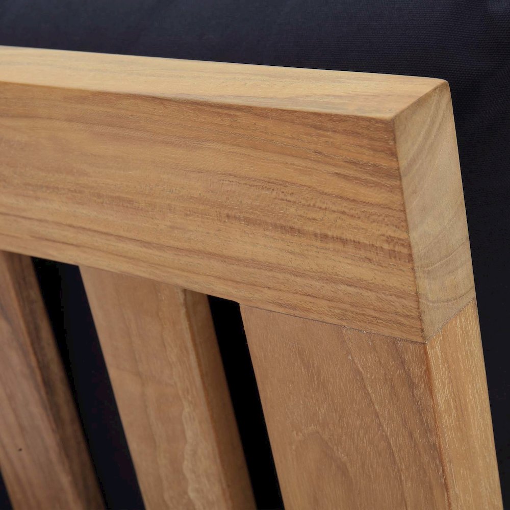 Marina Armless Outdoor Patio Teak Sofa. Picture 5
