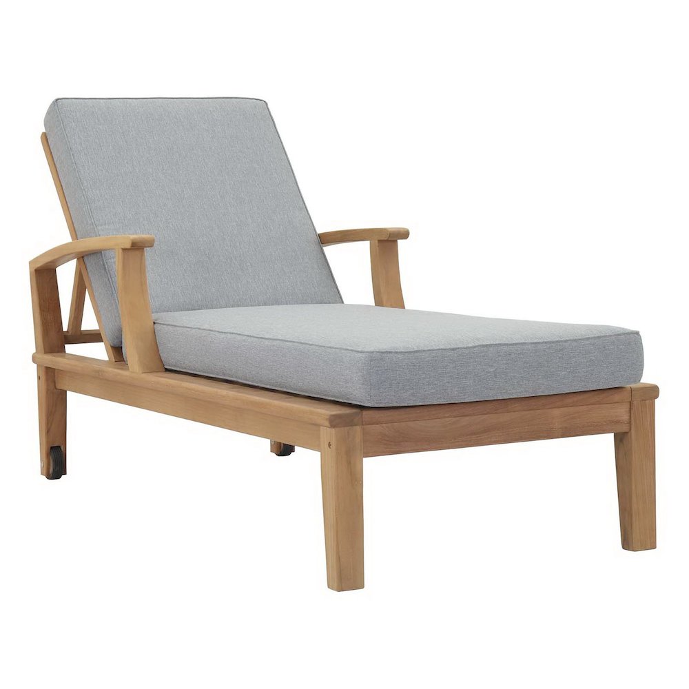 Marina Outdoor Patio Teak Single Chaise. Picture 1