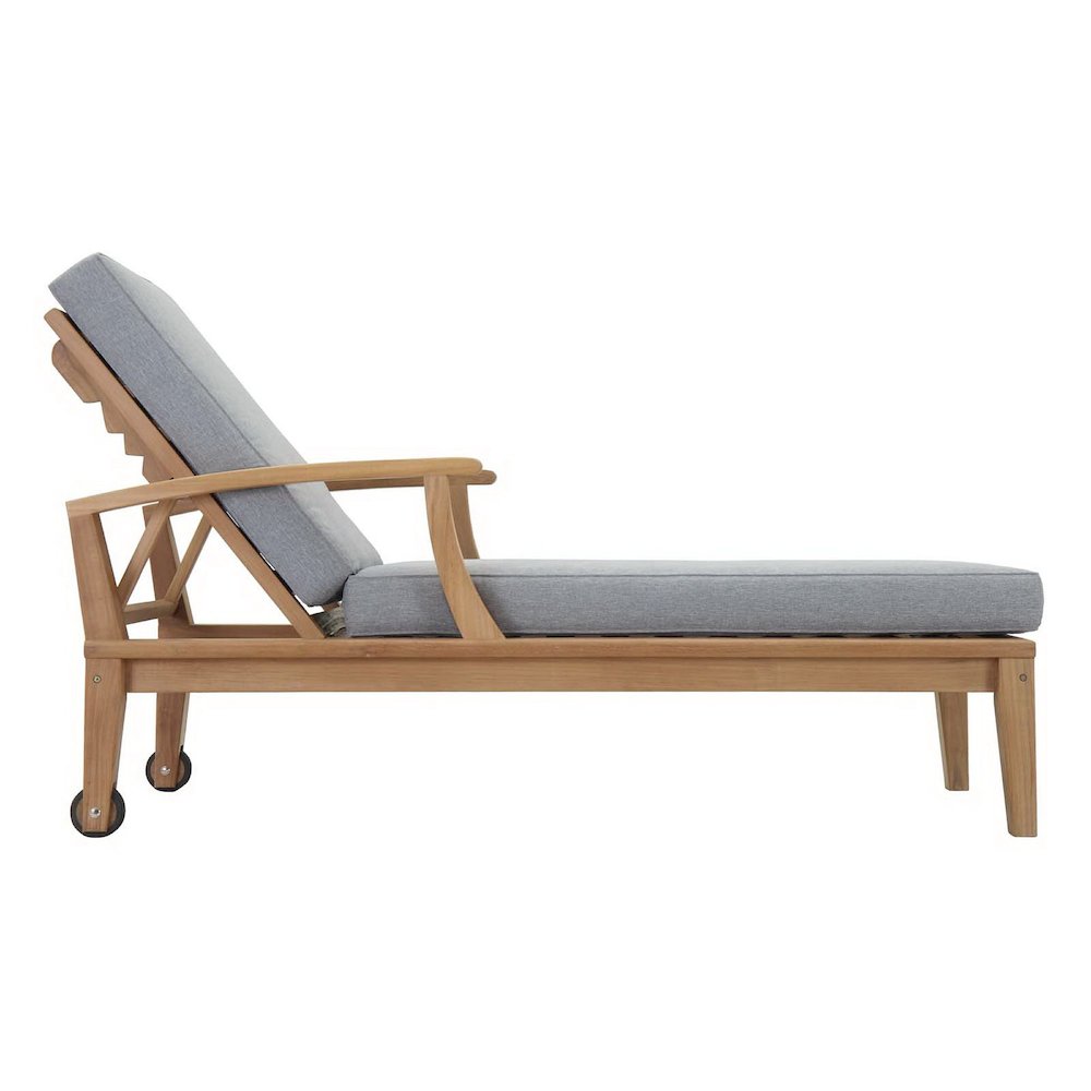 Marina Outdoor Patio Teak Single Chaise. Picture 2