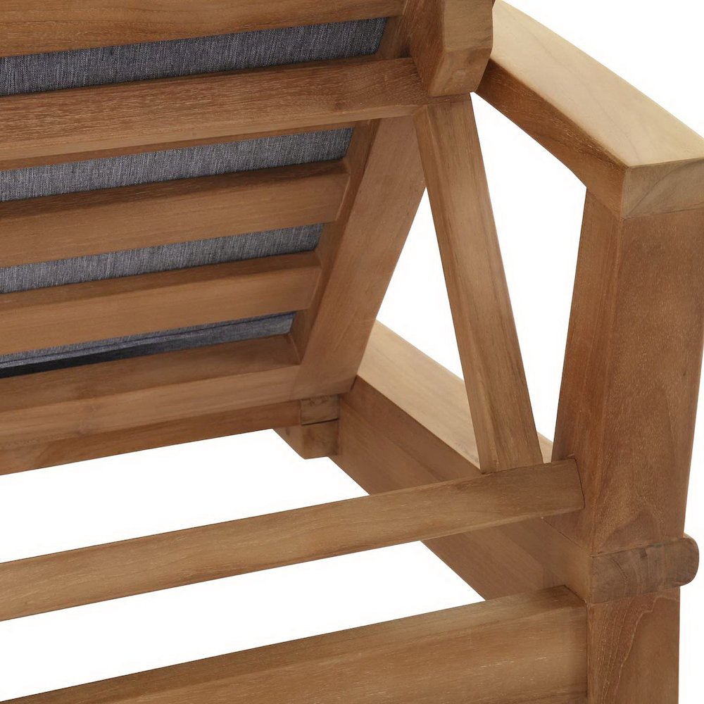 Marina Outdoor Patio Teak Single Chaise. Picture 5