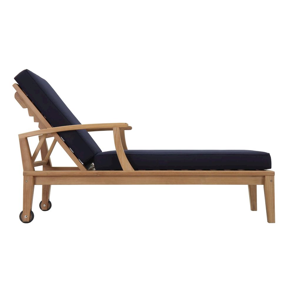 Marina Outdoor Patio Teak Single Chaise. Picture 2