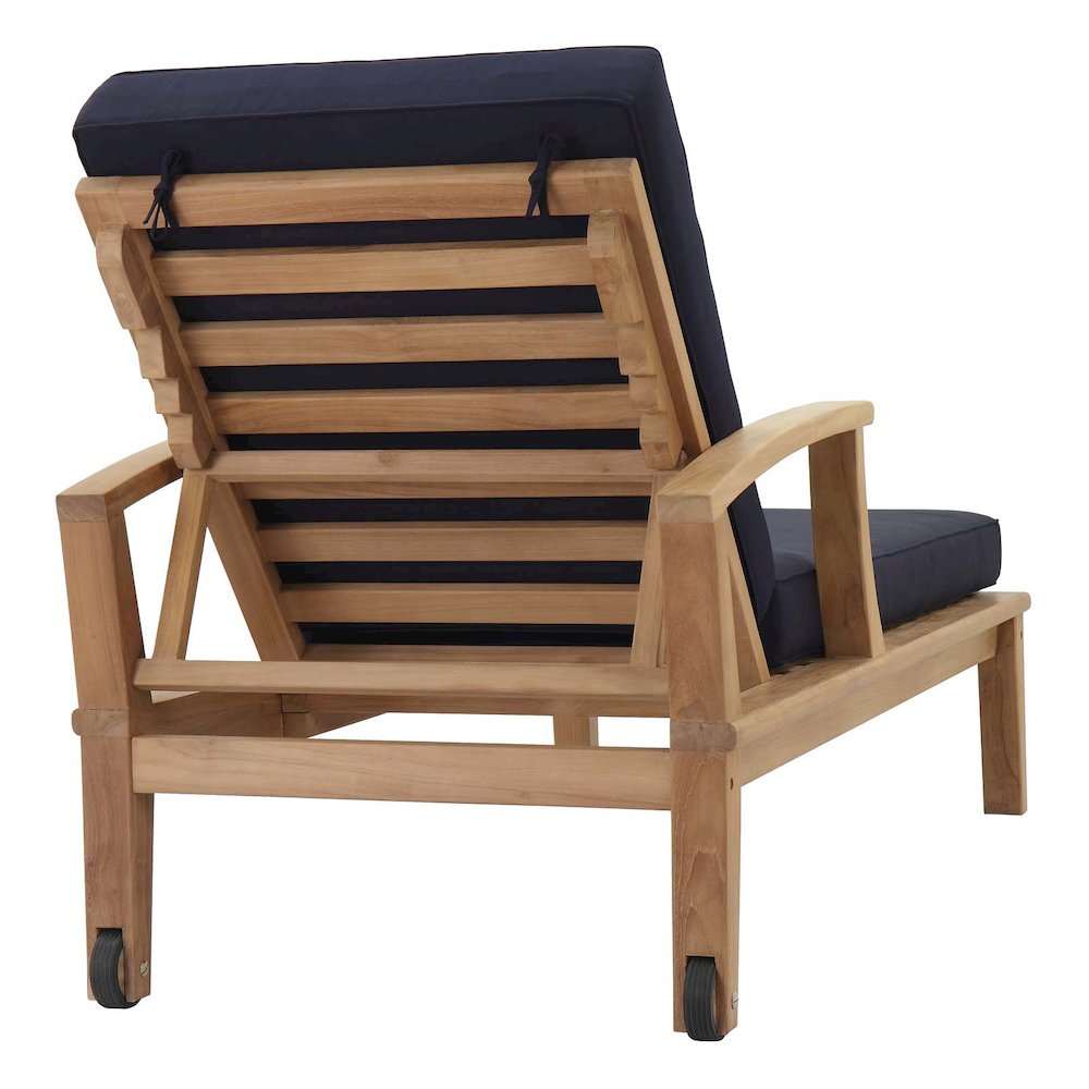 Marina Outdoor Patio Teak Single Chaise. Picture 3